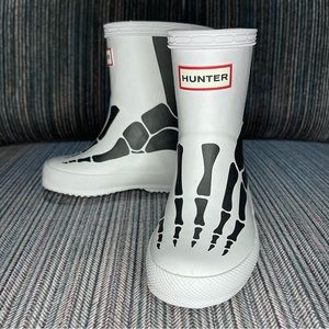 Hunter White Skeleton Rain Boots Size 5 Toddler (UK 4)